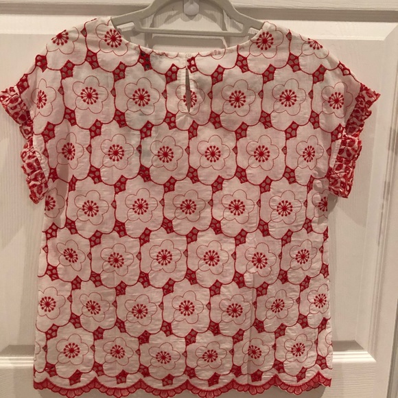 Red and White Floral Shirt. Size S - Picture 2 of 4